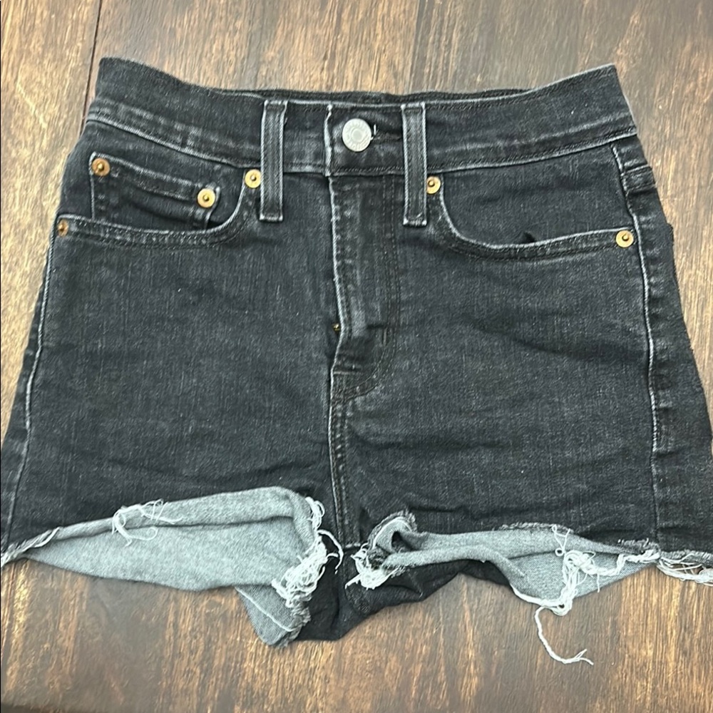 Levi's Black Jean Shorts High-Waisted Cut-Off